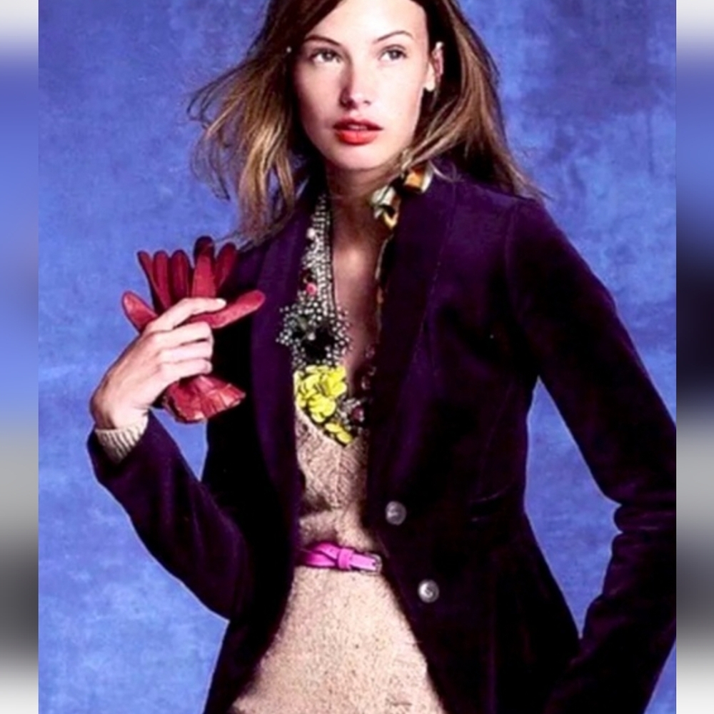 J.Crew Eden Purple Velvet Peplum Blazer 4